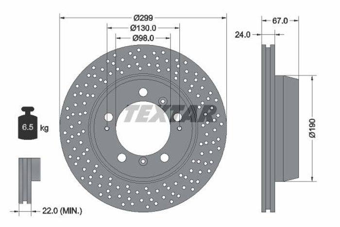 Bremsscheibe hinten L/R passt zu: PORSCHE 911, 911 TARGA, BOXSTER, BOXSTER SP...