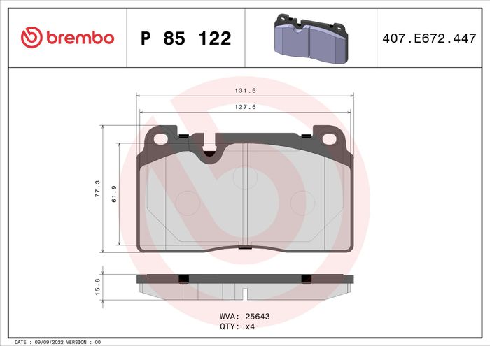 Bremsbelagsatz vorne , passt zu: AUDI A6 C7, A7, Q5 2.0-3.0D 11.08-09.18