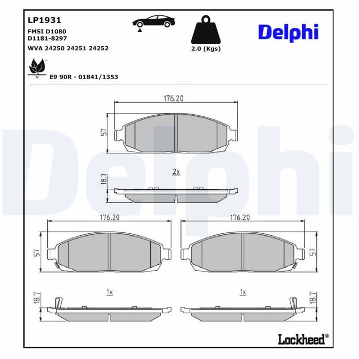 Bremsbelagsatz vorne , passt zu: JEEP COMMANDER, GRAND CHEROKEE III 3.0D-6.1...