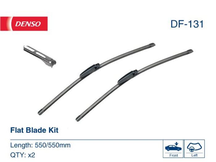 Wischerblatt Flachbalkenwischer vorne (2Stück) Flat Blades 550mm passt zu: AU...