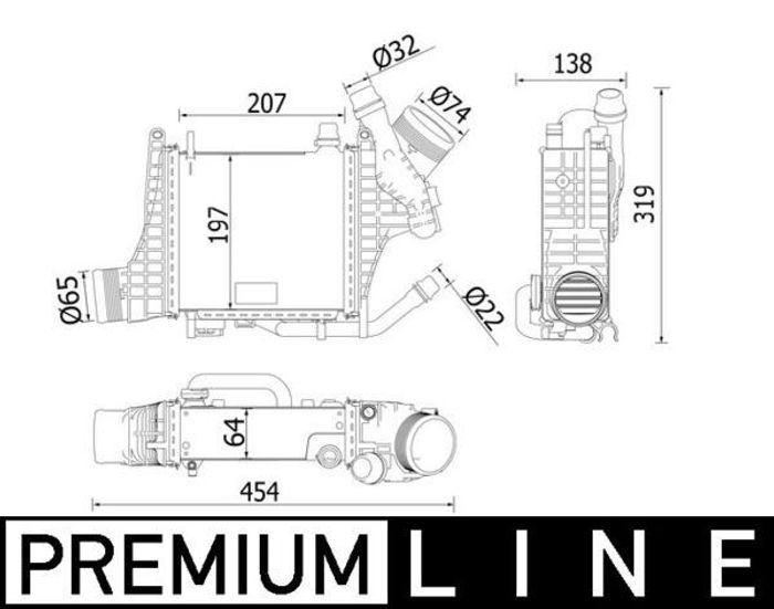 Ansaugluftkühler passt zu: MERCEDES C (A205), C (C205), C T-MODEL (S205), C (...