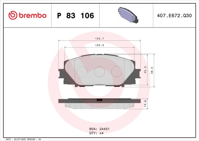 Bremsbelagsatz vorne , passt zu: GREAT WALL VOLEEX C20R; LEXUS CT; TOYOTA PRE...