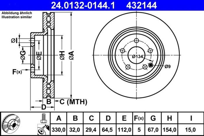 Bremsscheibe vorne L/R passt zu: MERCEDES CLS (C219), E (VF211), E (W211), E...