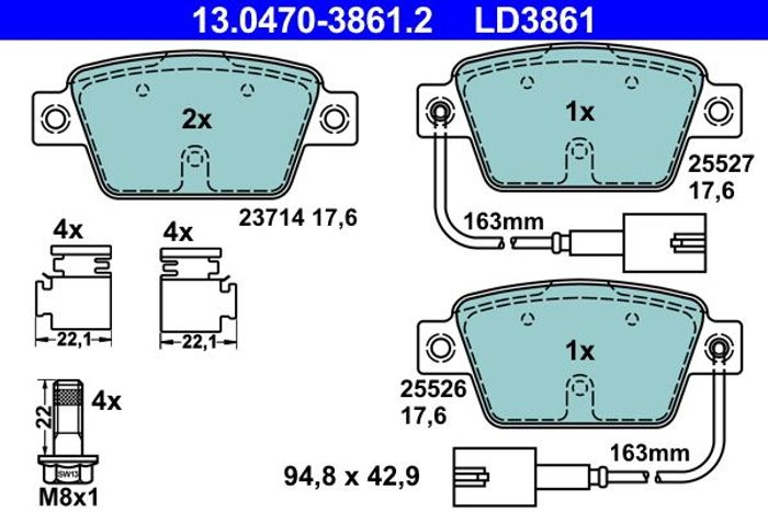 Bremsbelagsatz, Scheibenbremse