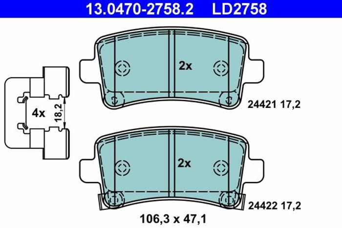 Bremsbelag Keramik hinten (mit Extras), passt zu: BUICK LA CROSSE; OPEL INSIG...