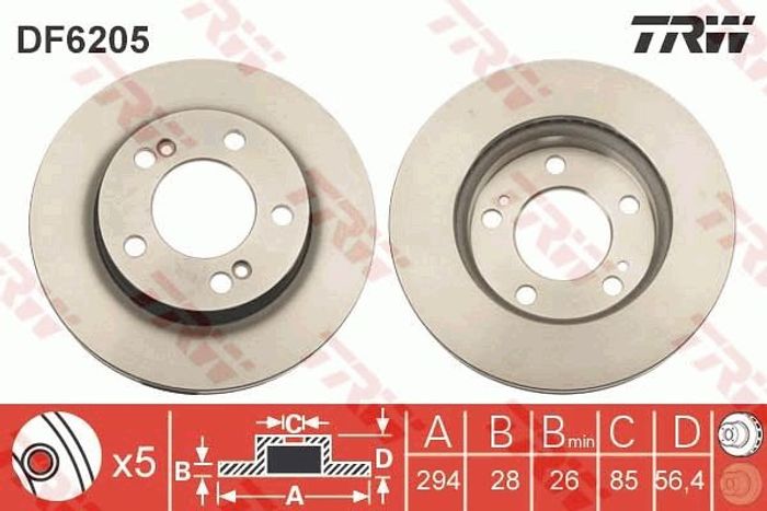 Bremsscheibe vorne L/R passt zu: SSANGYONG ACTYON I, ACTYON SPORTS I, ACTYON...