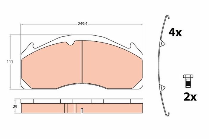 Bremsbelagsatz hinten/vorne MERITOR C-DUCO passt zu: VOLVO B12, B9, FH, FH12,...