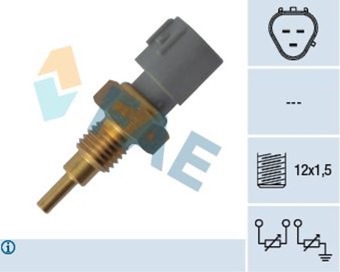 Kühlmitteltemperatur -Sensor (anzahl der Pins: 3, grau) passt zu: DAIHATSU YR...