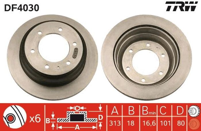 Bremsscheibe hinten L/R passt zu: ISUZU RODEO, TFR/TFS, TROOPER II, TROOPER I...
