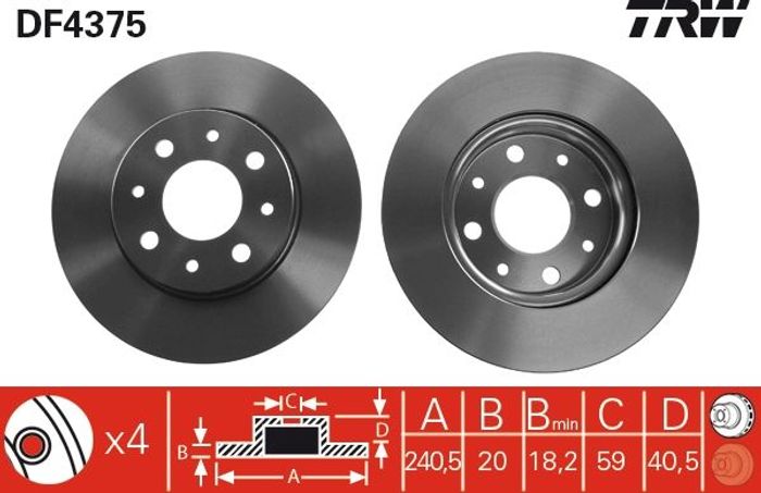 Bremsscheibe vorne L/R passt zu: FIAT 500, 500 C, PANDA; FORD KA 1.2-1.4CNG 0...