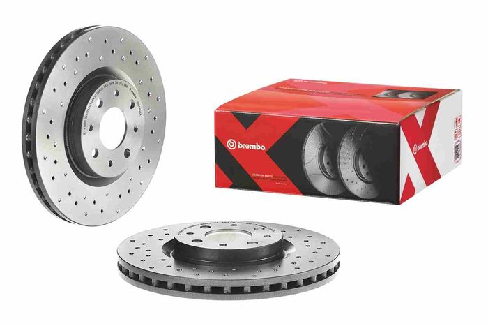 Bremsscheibe, BREMBO Xtra, 1Stück, Gelocht, vorne ; L/R, außendurchmesser 281...