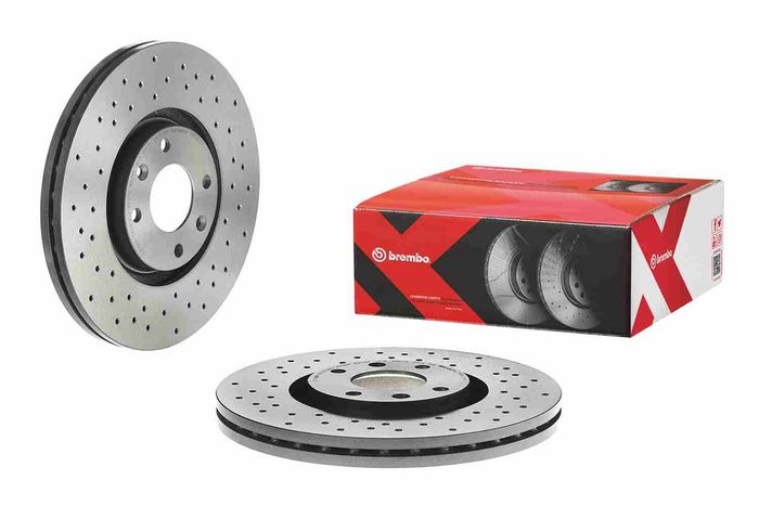 Bremsscheibe, BREMBO Xtra, Gelocht, vorne ; L/R, außendurchmesser 302 mm, dic...
