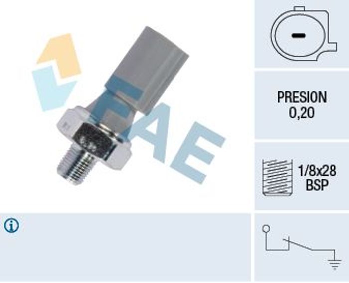 Öldrucksensor (0,2bar, 1 pin, grau) passt zu: CITROEN C4 AIRCROSS, C-CROSSER,...