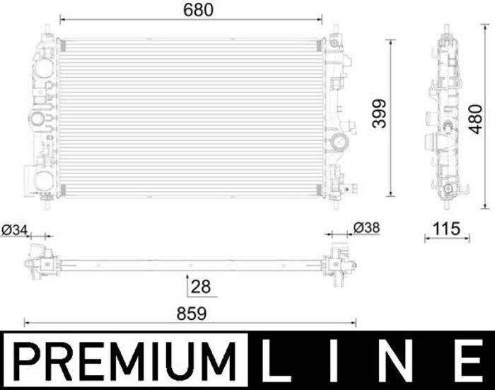 Kühler Motor passt zu: OPEL INSIGNIA A, ZAFIRA C 1.4/1.4LPG/1.6CNG 04.11-05.18