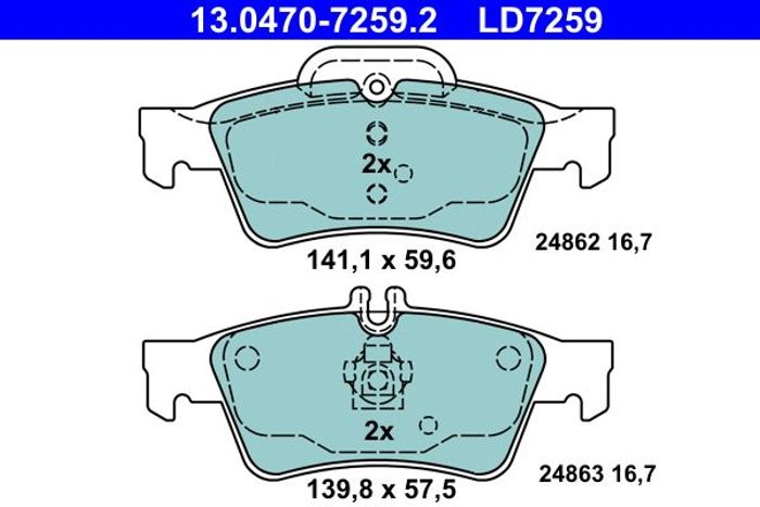 Bremsbelag Keramik hinten , passt zu: MERCEDES CLS (C218), CLS (C219), CLS SH...