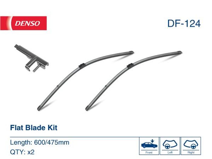 Wischerblatt Flachbalkenwischer vorne mit Spoiler (2Stück) Flat Blades 600/47...