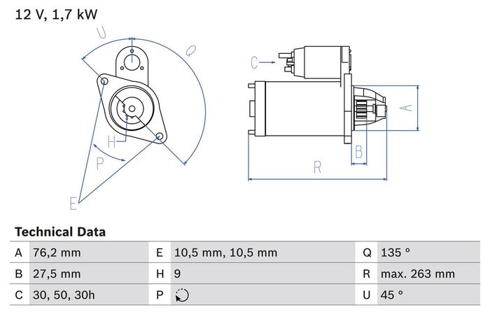 Anlasser (12V, 1,7kW, runderneuert) passt zu: BMW 5 (E34), 7 (E23), 7 (E32) 2...