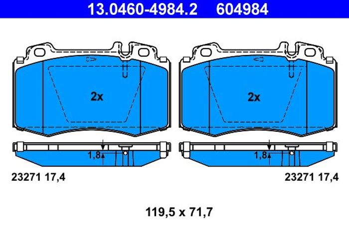 Bremsbelagsatz vorne , passt zu: MERCEDES M (W163), S (C215), S (W220, V220),...