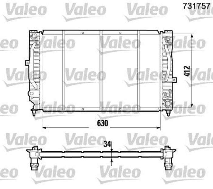 Kühler Motor passt zu: AUDI A4 B5, A6 C4, A6 C5, ALLROAD C5, COUPE B3; SKODA...