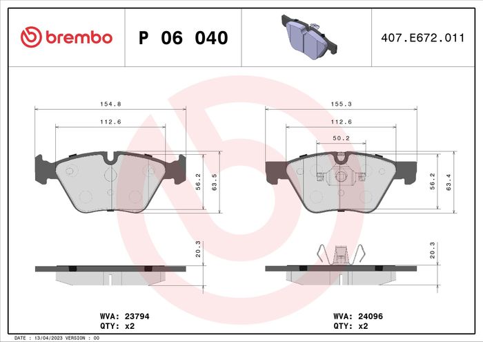 Bremsbelagsatz vorne , passt zu: BMW 1 (E81), 1 (E82), 1 (E87), 1 (E88), 3 (E...