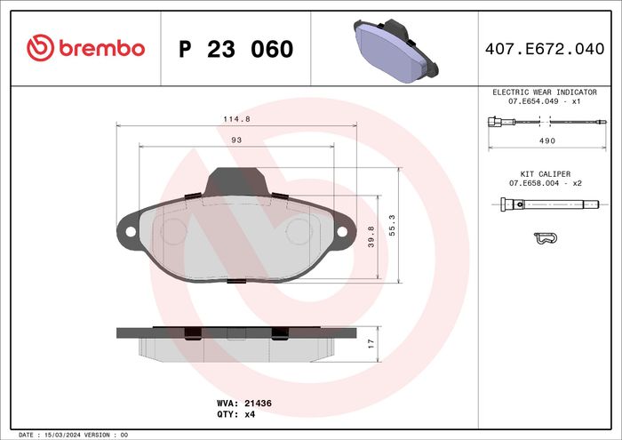 Bremsbelagsatz vorne , passt zu: FIAT PANDA, PUNTO, SEICENTO / 600; LANCIA Y;...