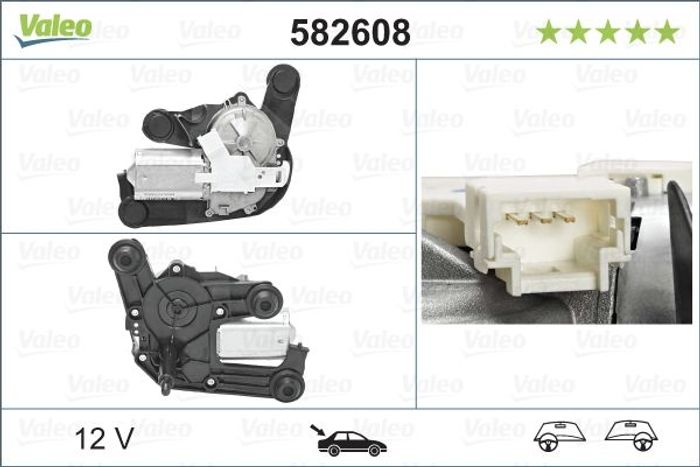 Wischermotor hinten passt zu: DS DS 4, DS 5; CITROEN C4 II, DS4, DS5; PEUGEOT...