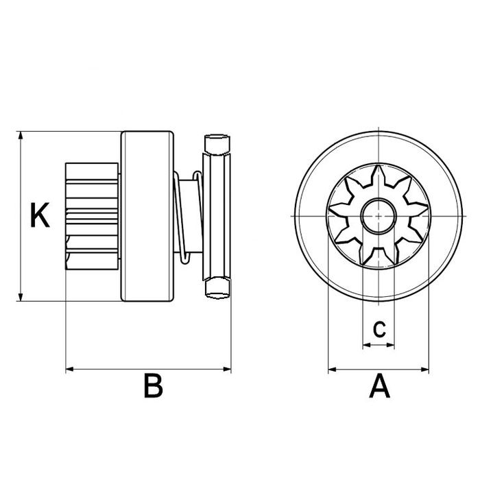 Bendiks Starter (anzahl der Zähne:9) passt zu: TOYOTA HILUX VII 2.5D/3.0D 11....