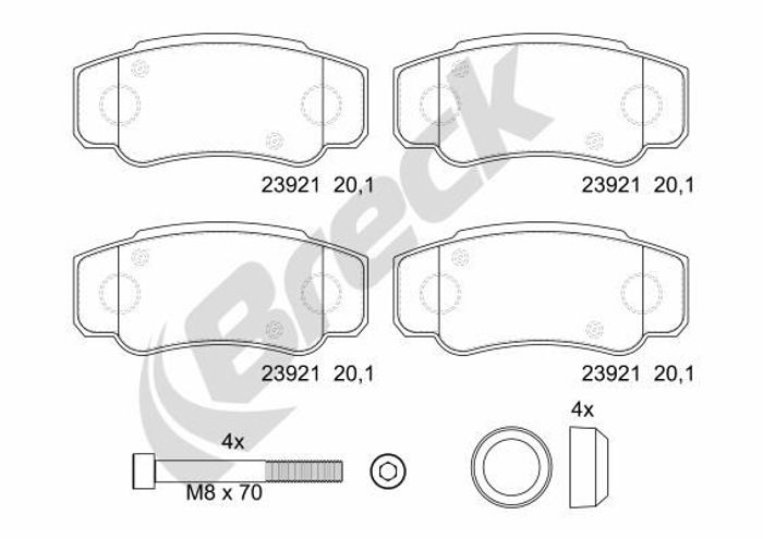 Bremsbelagsatz hinten (mit Extras), passt zu: CITROEN JUMPER I, JUMPER II; FI...