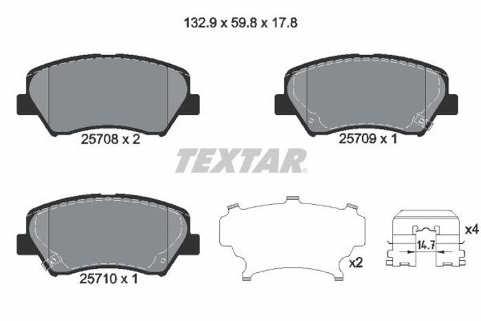 Bremsbelagsatz vorne , passt zu: HYUNDAI ELANTRA V, ELANTRA VI, GENESIS, I30,...
