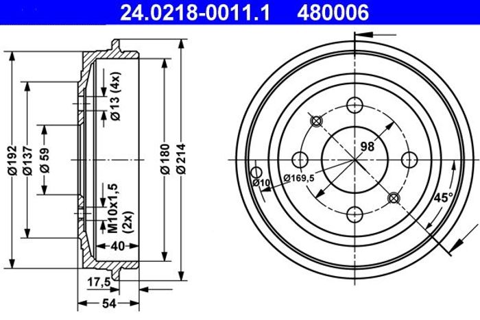 Bremstrommel hinten passt zu: FIAT 500, 500 C, BRAVA, BRAVO I, PANDA, PUNTO,...