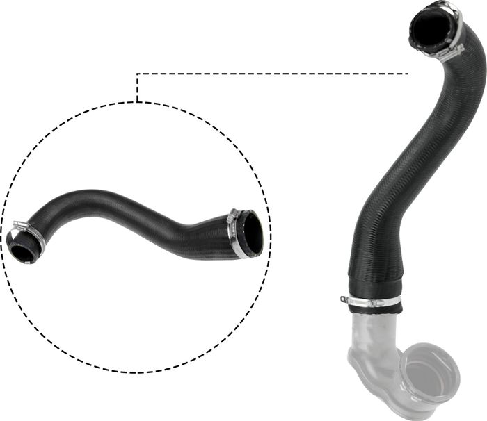 Luftkühlerschlauch R (unten/vorne, durchmesser 37/58mm, länge 430mm, schwarz)...