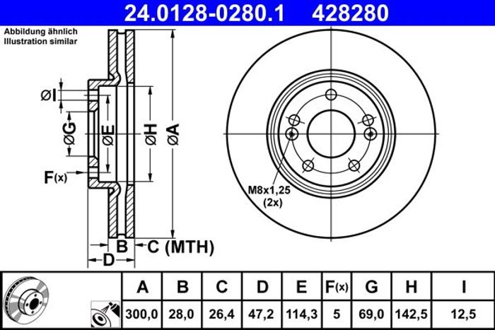 Bremsscheibe vorne L/R passt zu: HYUNDAI I30, I40 I, I40 I CW, IX35, SONATA V...