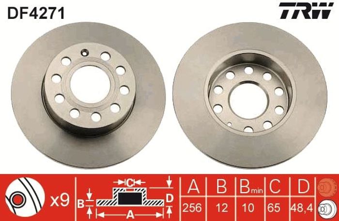Bremsscheibe hinten L/R passt zu: AUDI A3; SEAT ALTEA, ALTEA XL, TOLEDO III;...