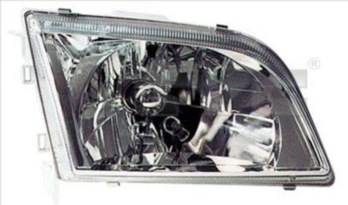 Scheinwerfer L (H4, elektrisch, ohne motor, glattes Glas) passt zu: MITSUBISH...