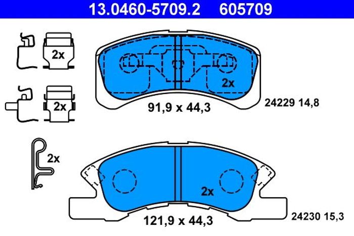 Bremsbelagsatz vorne , passt zu: DAIHATSU CUORE V, CUORE VI, CUORE VII, TREVI...