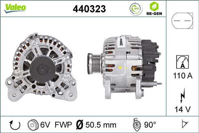 Alternator (14V, 110A, runderneuert) passt zu: AUDI A1, A3; SEAT ALTEA, ALTEA...