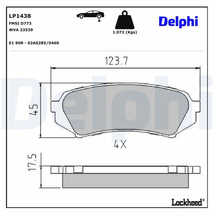 Bremsbelagsatz hinten , passt zu: LEXUS LX; TOYOTA LAND CRUISER, LAND CRUISER...