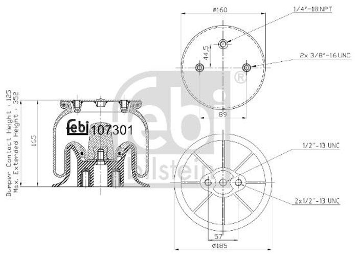 Balg Luftfederung hinten (durchmesser: 160mm) passt zu: IVECO DAILY III, DAIL...