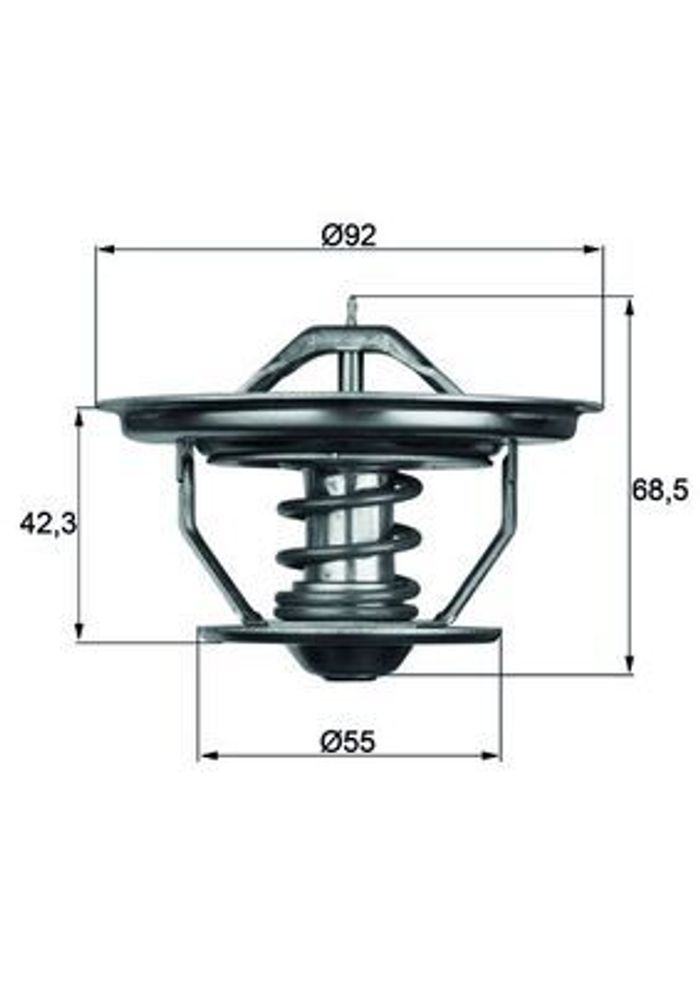 Kühlmittelthermostat (75°C, ohne dichtung) passt zu: SCANIA 2, 3, 3 BUS, 4 DC...