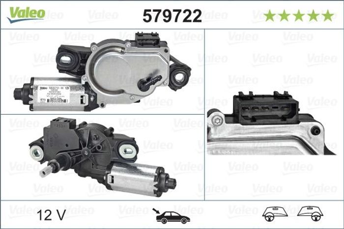 Wischermotor hinten passt zu: VW CADDY ALLTRACK IV, CADDY III, CADDY IV 03.04...