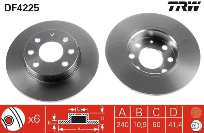 Bremsscheibe vorne L/R passt zu: OPEL CORSA C 1.0/1.2 09.00-12.09