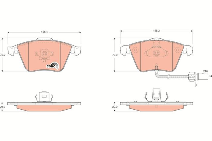 Bremsbelagsatz vorne , passt zu: AUDI A4 B7, A6 ALLROAD C6, A6 C6, A8 D3 2.0-...