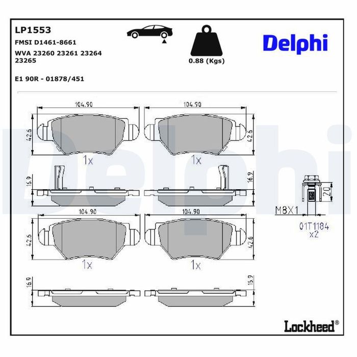 Bremsbelagsatz hinten , passt zu: CHEVROLET ASTRA; OPEL ASTRA F, ASTRA F CLAS...