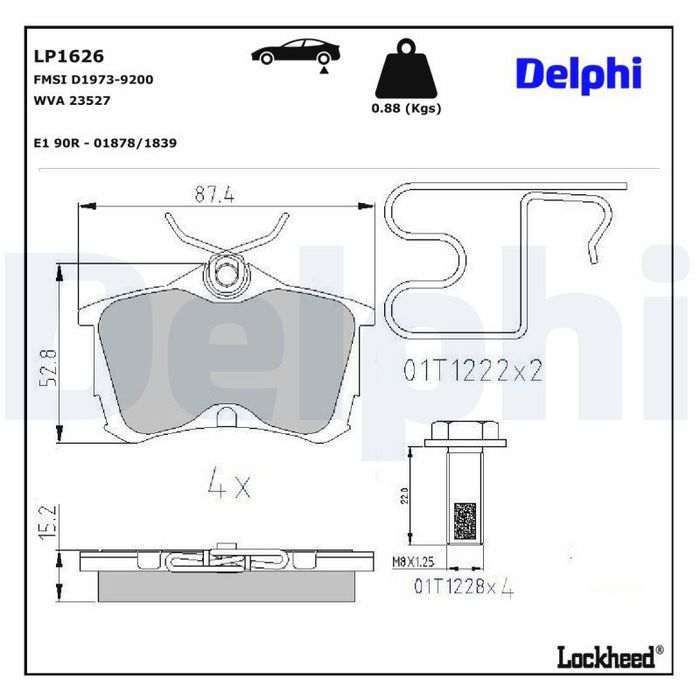 Bremsbelagsatz hinten , passt zu: HONDA ACCORD VI, ACCORD VII, JAZZ II; TOYOT...