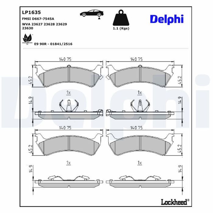 Bremsbelagsatz hinten , passt zu: FORD USA E, EXPLORER, EXPLORER SPORT TRAC,...