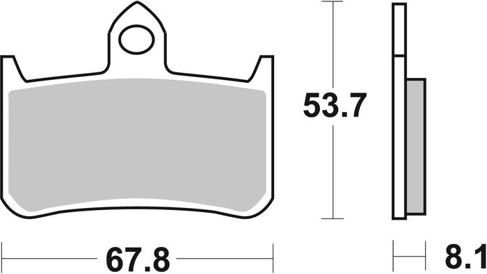 Bremsbeläge vorne, anwendung: straße, material: sintern-SA, 53,7x67,8x8,1mm p...