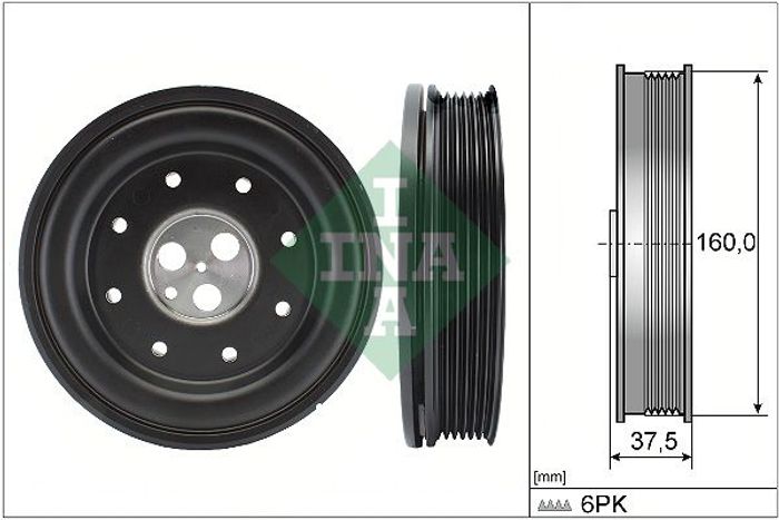 Riemenscheibe, Kurbelwelle (rippenanzahl: 6) passt zu: FORD MONDEO III, TRANS...