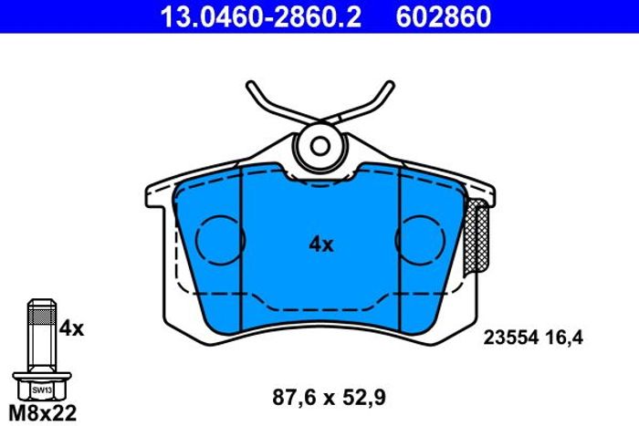 Bremsbelagsatz hinten , passt zu: AUDI A4 B6, A4 B7; NISSAN MICRA III; PEUGEO...