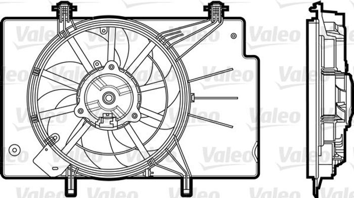 Kühlerlüfter (mit Gehäuse) passt zu: FORD B-MAX, FIESTA, FIESTA VI 1.25-1.6D...