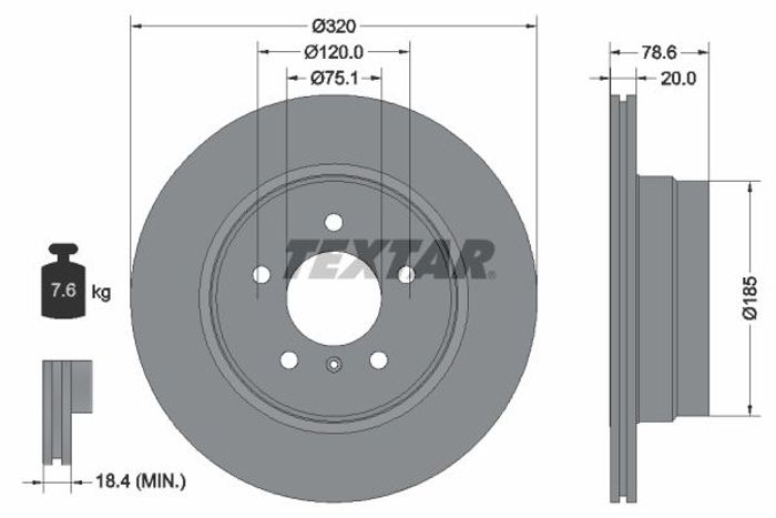 Bremsscheibe hinten L/R passt zu: BMW X5 (E70), X5 (F15, F85), X6 (E71, E72),...